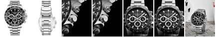 Stuhrling Men's Quartz Chronograph Silver-Tone Stainless Steel Link Bracelet Watch 42mm